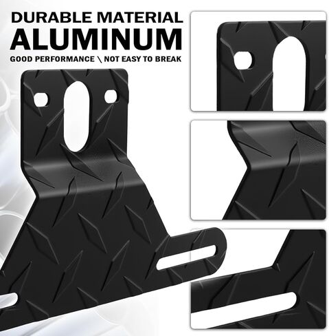 Aluminum Boat Trailer License Plate Bracket with Light Mount Hole,Adjustable RV License Plate Holder Kit with Reflective Strip/Screws/Nuts,Durable Boat Trailer Licenses Plates Holder in Kuwait