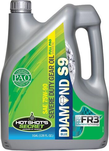 Hot Shot's Secret Blue Diamond S9 75W-90 1 جالون - زيت تروس صناعي شديد التحمل، تقنية FR3 Nano in Kuwait