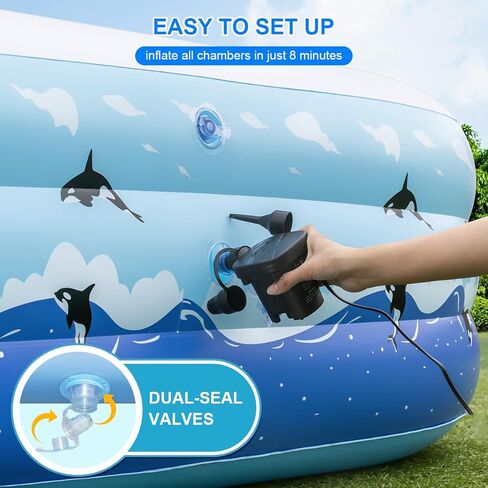 Large Inflatable Swimming Pool 145" x 74" x 22" Family Size Blow Up Pool for Adults & Kids, Oversized Backyard Kiddie Pool for Outdoor, Garden, Summer Water Party in Kuwait