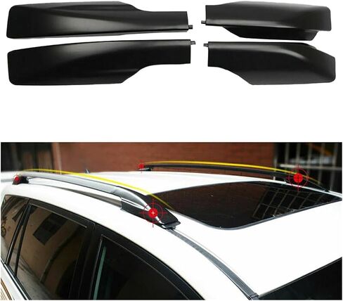 غطاء رف أمتعة غطاء حامل سقفي ABS أسود رف أمتعة غطاء متوافق لتويوتا RAV4 XA30 2006-2012 قطع غيار السيارات مواد ذات جودة عالية in Kuwait