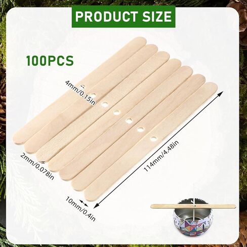 100 Pcs Candle Wick Holders Wooden Candle Wick Centering Devices Bars Wax Stick Clips Center Tool for DIY Wax Crafting Material Supplies in Kuwait
