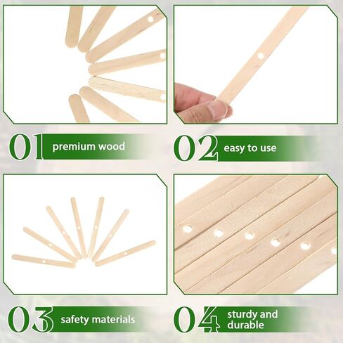 100 Pcs Candle Wick Holders Wooden Candle Wick Centering Devices Bars Wax Stick Clips Center Tool for DIY Wax Crafting Material Supplies in Kuwait