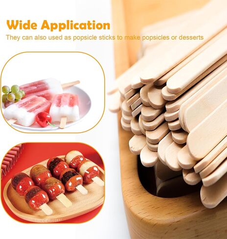 2500Pcs Wooden Popsicle Sticks for Crafts, 4.5" Wide Wooden Craft Sticks, Lollipop Sticks for Creative Designs, Home Art Projects, DIY Wood Crafts, Hair Removal and Waxing Supplies, Ice Pop Sticks in Kuwait