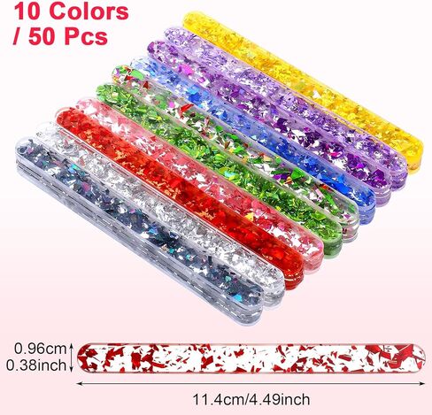 50PCS Acrylic Popsicle Sticks, 10 Colors Reusable Cakesicle Sticks, Glitter Ice Pop Stick for Cake, Candy, Dessert, Gifts, Party Craft, Art Projects (4.5 Inch) in Kuwait