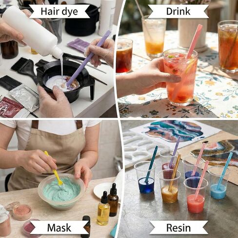 6PCS Silicone Stir Sticks for Resin, Reusable Resin Stir Sticks for Paint, Arts, Crafts, Facial Masks 6 Colors Mixing Stick Silicone Stick in Kuwait