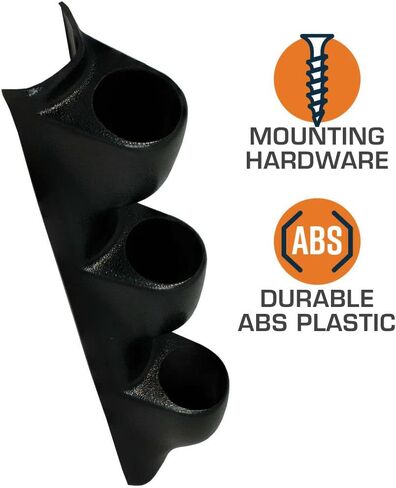 حامل قياس عمود ثلاثي أسود عالمي من GlowShift - يناسب أي طراز/طراز - بلاستيك ABS - مثبت (3) 2-3/8 بوصة (60 مم) مقاييس على عمود A للمركبة in Kuwait