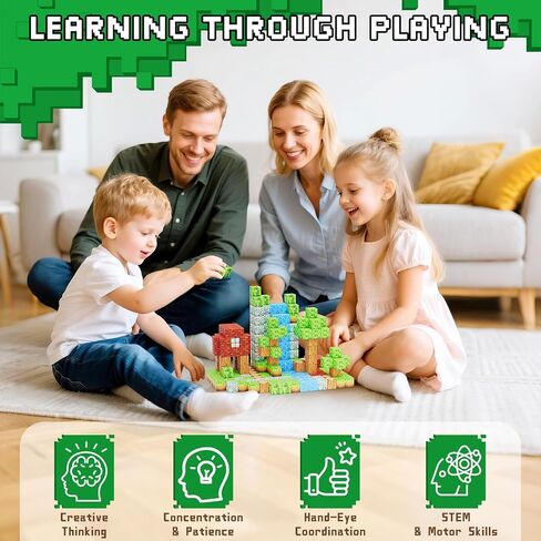 Magnetic Blocks 103PCS 1 inch Magnetic Building Blocks, Magnet Tiles Stacking Cubes Toy for Kids Build Forest World Set, STEM Game Toys for Boys Girls Age 3 4 5 6 7 8 Year Old Christmas Birthday Gifts in Kuwait