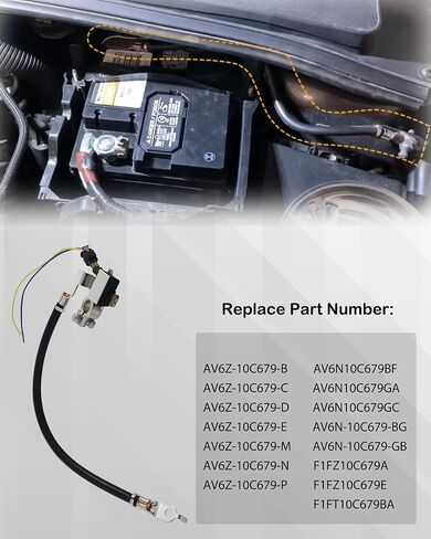 AV6N10C679GB مستشعر تيار بطارية السيارة لفورد 2012-2018 Focus 2013-2019 Escape 2013-2018 C-Max 2014-2016 Transit Connect استبدال AV6N10C679BF AV6Z-10C679-B F1FZ-10C679-E in Kuwait