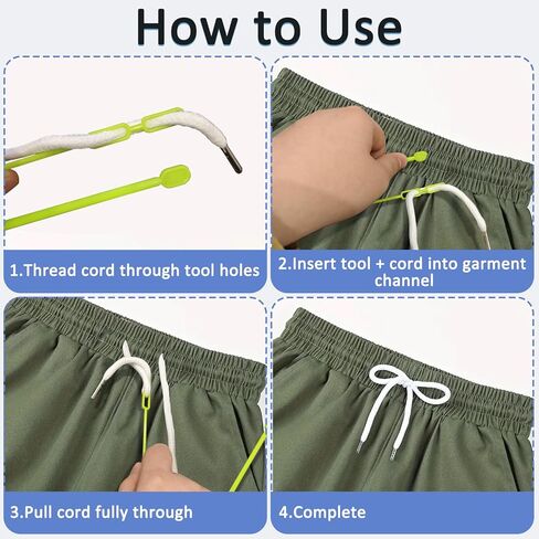 15pcs Drawstring Replacement Kit-6 Round & 6 Flat Replacement Drawstring Cords with Drawstring Threader Tool, Replacement Drawstring Cords for Hoodies, Pants & Clothing, 3 Colors in Kuwait