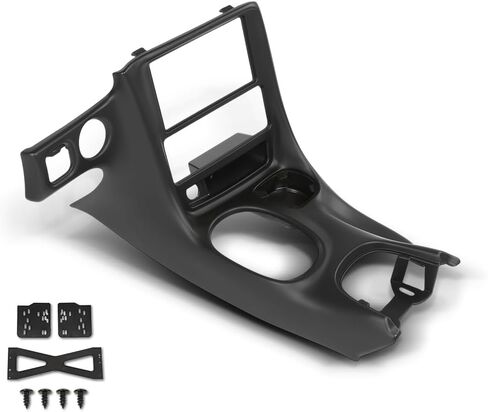 طقم إطار LQI مزدوج Din Radio Center Dash Bezel متوافق مع Chevy Corvette C5 1997-2004 10407815 من ألياف الكربون باللون الأسود in Saudi Arabia