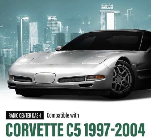 طقم إطار LQI مزدوج Din Radio Center Dash Bezel متوافق مع Chevy Corvette C5 1997-2004 10407815 من ألياف الكربون باللون الأسود in Saudi Arabia