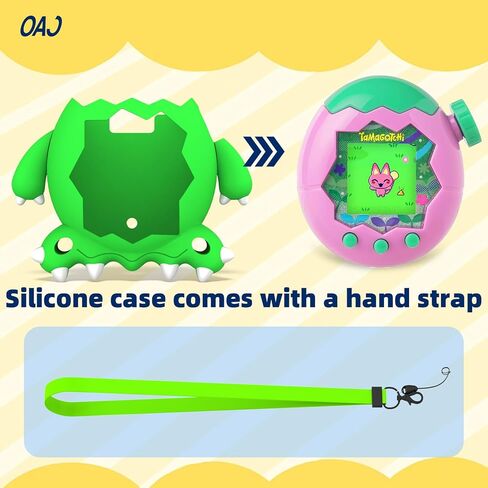 OAJ Silicone case for Tamagotchi Paradise Interactive Toy Digital Pet with Lanyard , Cute Dinosaur Cover Compatible with Tamagotchi Paradise Electronic Pet. in Kuwait