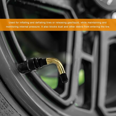 قطعتان من سيقان صمام PVR60/PVR70، جذع صمام إطار نحاسي منحني 90 درجة مع قاعدة مطاطية سهلة التركيب، قلب فوهة إطار بزاوية متوافق مع معظم إطارات الإطارات بدون أنبوب على دراجة نارية سكوتر ATV in Kuwait