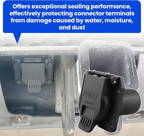OEM Style Replacement USCAR to RV 7-Way Trailer Plug Adapter, USCAR to 7-Pin Vehicle-Side Female-End Socket for Ford, GMC, Chevy, Dodge, Silverado, Sierra, Factory 7 Pin & Tow Package Required in Kuwait