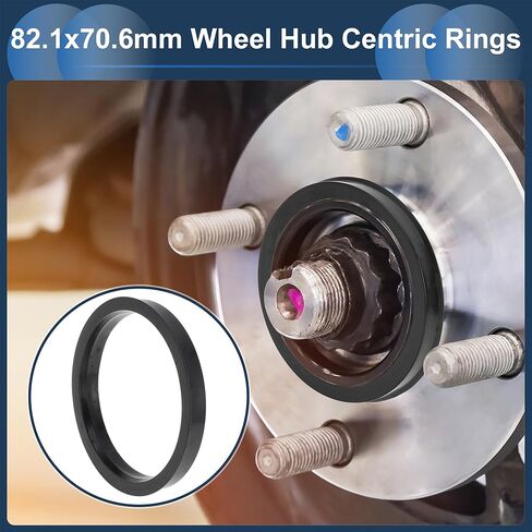 82.1mm to 70.6mm Car Wheel Hub Centric Rings Black Polycarbonate Wheels Center Shaft Shock Absorbing Hubrings 4 Pcs in Kuwait