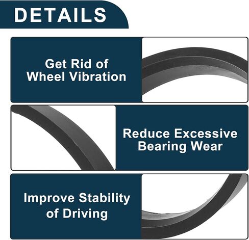 Car Wheel Hub Centric Rings Durable Wheels Center Shaft Shock Absorbing Hubrings Black 4 Pcs OD 78.1mm to ID 72.6mm Polycarbonate Durable Material in Kuwait