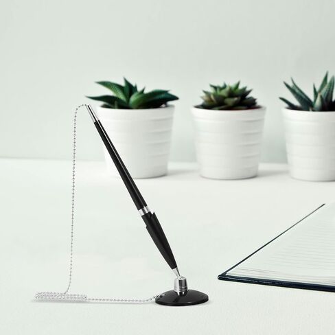 Desktop Signature Ballpoint Pen with Adhesive Base and Chain Wear-resistant Office Writing Pen for Counter Use for Reception Desks in Kuwait