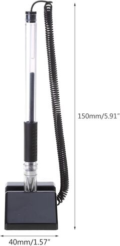 Professional Counter Coil Pens Pack of 6 with Adhesive Chain Perfect for Hotel Front Desk, Offices, and Study Room Desktop Gel Pen in Kuwait