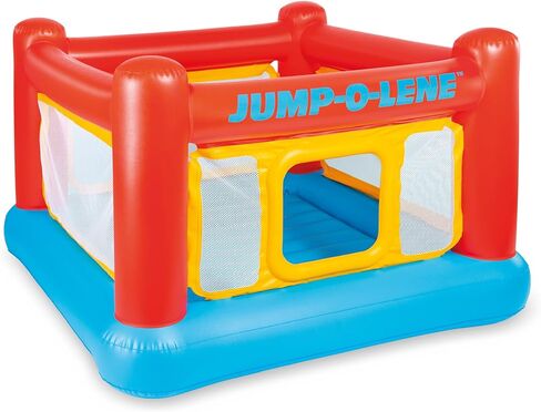 انتكس - منزل القفز القابل للنفخ Jump-O-Lene Trampoline مع باب وشبكة للزحف - بيت لعب نطاط داخلي وخارجي في الفناء الخلفي للأطفال من سن 3 إلى 6 سنوات in Kuwait