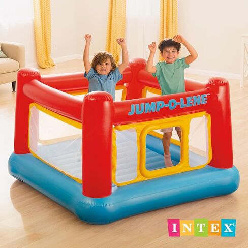 انتكس - منزل القفز القابل للنفخ Jump-O-Lene Trampoline مع باب وشبكة للزحف - بيت لعب نطاط داخلي وخارجي في الفناء الخلفي للأطفال من سن 3 إلى 6 سنوات in Kuwait