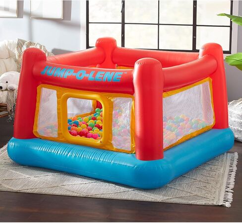 انتكس - منزل القفز القابل للنفخ Jump-O-Lene Trampoline مع باب وشبكة للزحف - بيت لعب نطاط داخلي وخارجي في الفناء الخلفي للأطفال من سن 3 إلى 6 سنوات in Kuwait