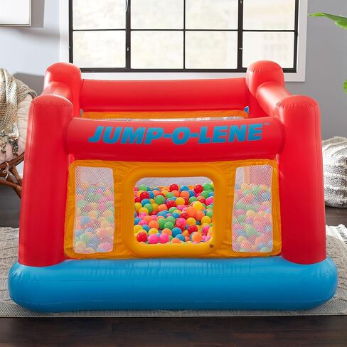 انتكس - منزل القفز القابل للنفخ Jump-O-Lene Trampoline مع باب وشبكة للزحف - بيت لعب نطاط داخلي وخارجي في الفناء الخلفي للأطفال من سن 3 إلى 6 سنوات in Kuwait