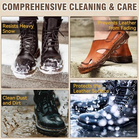 Leather Care for Leather Boots, All-Natural Leather Cleaner and Conditioner, Cleans, Restores, Softens and Protects Boots, Shoes, Bags, Jackets & Furniture, 4.23 Oz Saddle Soap with Sponge in Kuwait