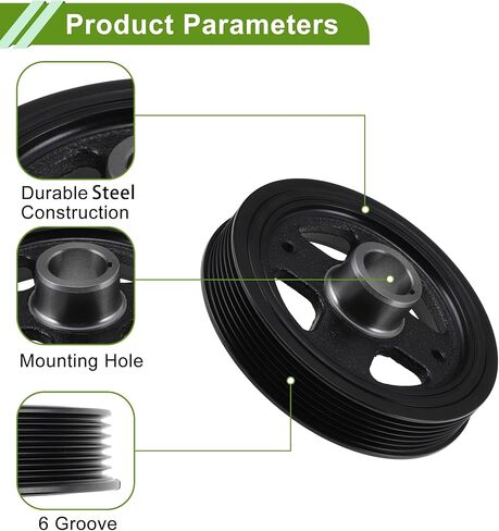 Engine Harmonic Balancer Crank Pulley for Lexus CT200h 2011-2017 for Scion IM 2016 1347037020/134700T010 Steel Balancer Crankshaft Pulley 6 Black in Kuwait