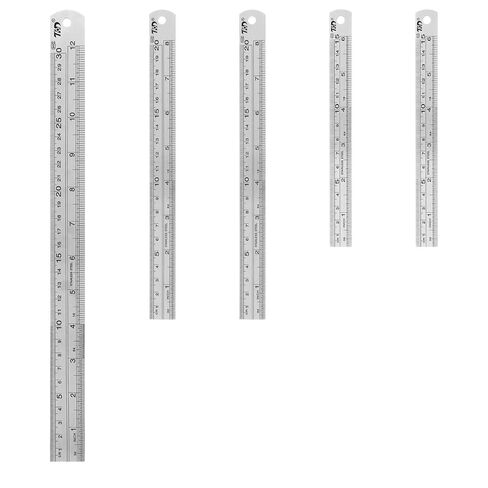 5 Pcs Metal Ruler, 6 Inch, 8Inch, 12Inch Set Stainless Steel Rulers, Straight Edge Double-Sided Markings, Inch and Metric Steel Ruler in Kuwait