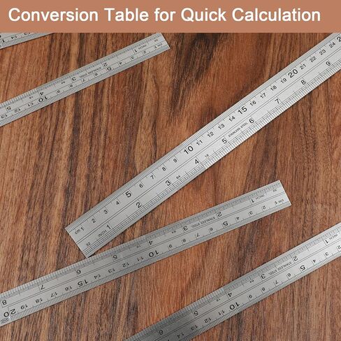 5 Pcs Metal Ruler, 6 Inch, 8Inch, 12Inch Set Stainless Steel Rulers, Straight Edge Double-Sided Markings, Inch and Metric Steel Ruler in Kuwait