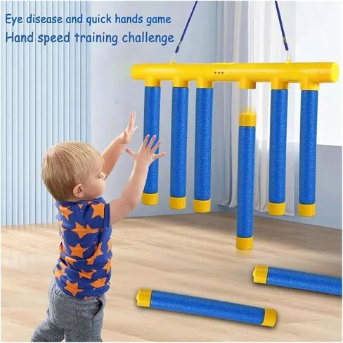 لعبة Reflex Challenge Drop Sticks - لعبة تدريب على التنسيق بين اليد والعين ورد الفعل للأطفال والكبار، لعبة عصي الإمساك بتمارين الأعصاب in Kuwait