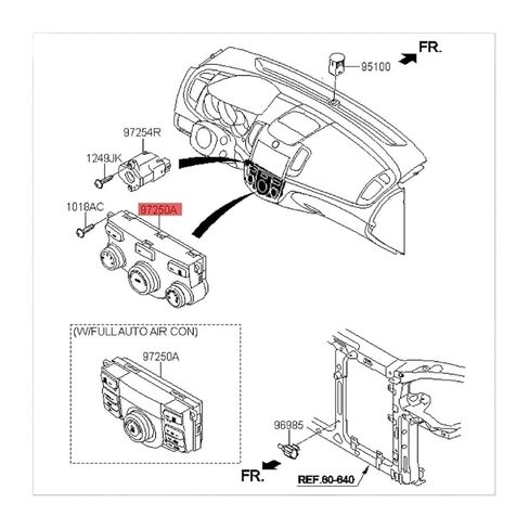 مفتاح التحكم في المناخ لـ Forte for Cerato 2014-2016 97250-1X510 97159-1X000 لوحة مفاتيح تكييف الهواء للسيارة صنع مقبض تعديل مكيف الهواء in Kuwait