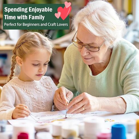 Kenburg Beginners Embroidery Stitch Book, DIY Needlepoint Kits Comes with a Complete Tool Kit, Instructional Tutorial and 6x8 Inch Removable Practice Patterns, Gifts for Craft Lovers, Mom, Women in Kuwait