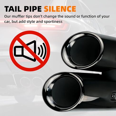 2PCS Exhaust Pipe Tail Throat Muffler Compatible with 2019-2025 Porsche Macan 2.0T,Stainless Steel Dual Exhaust Outlet Tail Throat Replacement Accessory in Kuwait