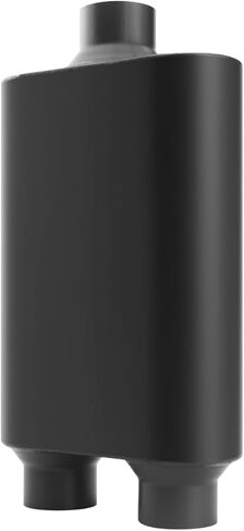 A-KARCK Universal Exhaust Muffler 2.5" Center Inlet 2.5" Dual Outlet, 17.3" Overall Length Aluminized Steel Aggressive Sound Race Muffler for Cars, Trucks (Black) in Kuwait
