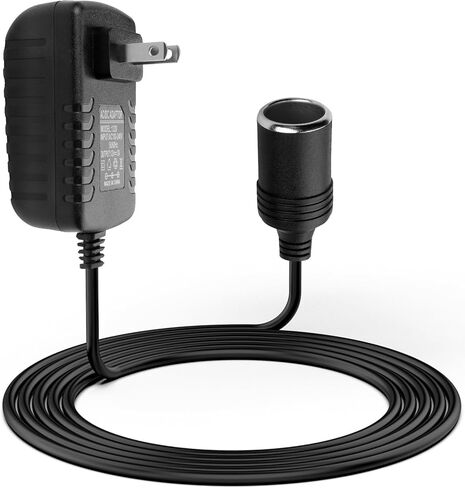 Herfair AC إلى DC محول 2A 24W ولاعة سجائر السيارة محول مقبس كابل الطاقة 110-240 فولت إلى 12 فولت تيار متردد/تيار مستمر لأجهزة السيارات للاستخدام المنزلي لمقبس الحائط (عبوة واحدة) in Kuwait