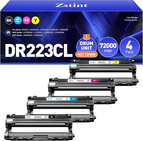 مجموعة وحدة الطبل DR223CL DR-223CL مكونة من 4 قطع بديلة عالية الإنتاجية متوافقة مع أسطوانة تصوير Brother DR-223CL HL-L3210CW HL-L3270CDW MFC-L3770CDW HL-L3290CDW MFC-L3750CDW L3710CW L3230CDW L3230CDN in Kuwait