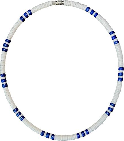 قلادة راكب الأمواج على الشاطئ الصيفية للرجال والنساء من Native Treasure من الفلبين، وقذائف الفلك الأبيض وخرز جوز الهند الأزرق Dodger in Saudi Arabia