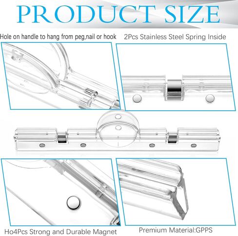4 Pcs 7.9 Inch Large Magnetic Clips Heavy Duty Clear Plastic Binder Clips with Strong Magnet for Fridge Refrigerator Whiteboard Hanging Photo Poster Kitchen Office Home Organization in Kuwait