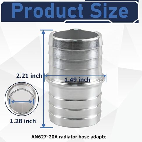 AN627-20A 1-1/4 بوصة إلى 1-1/4 بوصة خرطوم موصل مشعاع يستخدم بشكل شائع لربط أو إصلاح خرطوم معزز الفرامل أو خرطوم المبرد أو خط التفريغ أو أي خراطيم أخرى معًا. in Kuwait