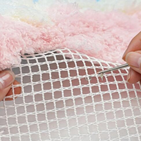 Latch Hook Canvas， Blank Rug Hooking Mesh Canvas for Hand-Woven Tapestries and Rugs (White, 50 x 150 cm) in Kuwait