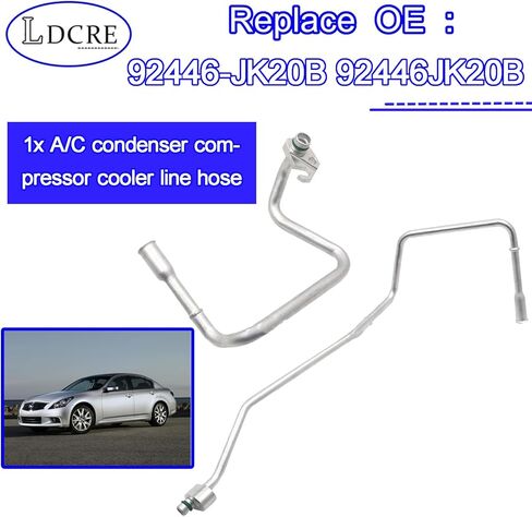 أنبوب تبريد خط ضاغط مكيف الهواء متوافق مع إنفينيتي G25 G35 G37 Q40 Q60 2007-2015,370Z 2009-2020 | استبدل 92446-JK20B 92446JK20B in Kuwait
