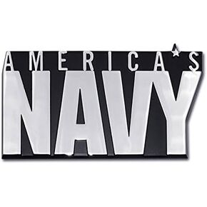 Elektroplate Officially Licensed U.S. Navy Chrome (America's) All Metal Emblem for Cars, Trucks, and All Auto | Universal Fit at 2.1 x 3.6 | Weatherproof in Kuwait