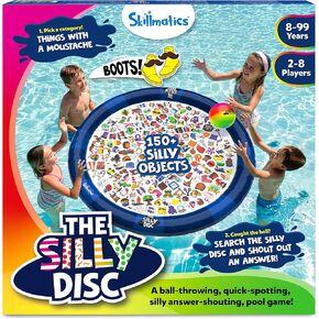Skillmatics The Silly Disc - لعبة حفلة حمام السباحة للأطفال والمراهقين والبالغين، لعبة بقعة وصياح مضحكة، لعبة حمام السباحة، نشاط عائلي في الهواء الطلق، لعبة صيفية، هدية مرحة للأعمار من 8 و9 و10 سنوات فما فوق in Kuwait