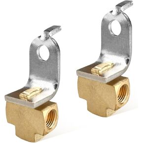 2 PCS 3-Way Brake Line Tee, Brass Inverted Flare Fitting with Mounting Bracket for 3/16" Tube, Corrosion-Resistant 3-Way Brake Line Tee Adapter for Inverted Flare Fittings in Kuwait