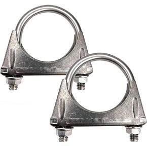 Universal Heavy Duty 2.5" 2-1/2 Inch Exhaust U Bolt Clamp Stainless Steel Saddle Design with Reinforced Ribs in Kuwait