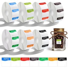 7000 Pcs Day of The Week Labels Day Square Food Labels Days of The Week Stickers Removable Days Square Food Label Easy to PeelDay of The Weeks Label for Planner, Restaurant Kitchen Containers in Kuwait