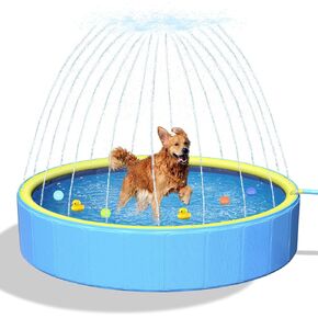 artcool 47 "رشاقته تجمع الكلاب الصغيرة، غير زلة كيدي / أطفال بركة البلاستيك الصلب، 2 في 1 حمامات جرو الرش قابلة للطي، حمامات الحيوانات الأليفة المحمولة للفناء الخلفي الصيف في الهواء الطلق in Kuwait