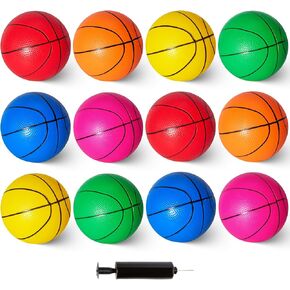 PARENTSWELL 7" Toddler Basketball, 12 Pcs Mini Basketball Toys with Pump for Kids Toddlers- Over The Door Hoop Games, Birthday Party Favors, Pool Party, Outdoor & Indoor in Saudi Arabia