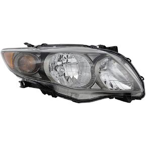 Replacement Headlight Kit Driver and Passenger Halogen with Black Housings fits Toyota Corolla 2009-2010 1.8L in Kuwait